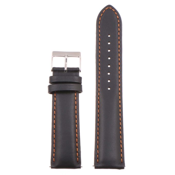 st18.1.12 Up Black Orange Padded Smooth Leather Watch Band Strap