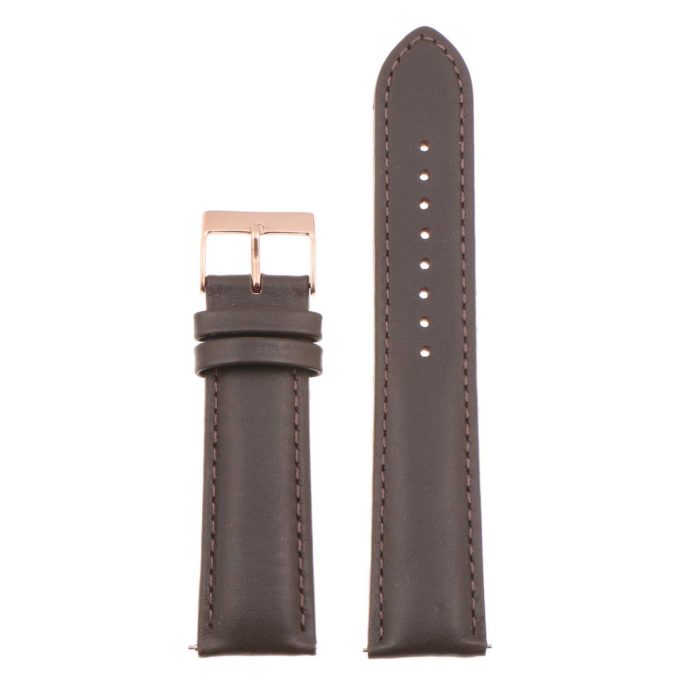 st18.2.2.rg Up Brown Rose Gold Buckle Padded Smooth Leather Watch Band Strap