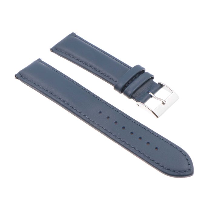 st18.5a.5a Angle Dark Blue Padded Smooth Leather Watch Band Strap
