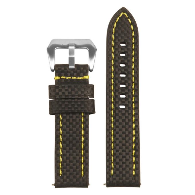 st25.1.10 up Black Yellow Heavy Duty Carbon Fiber Watch Strap