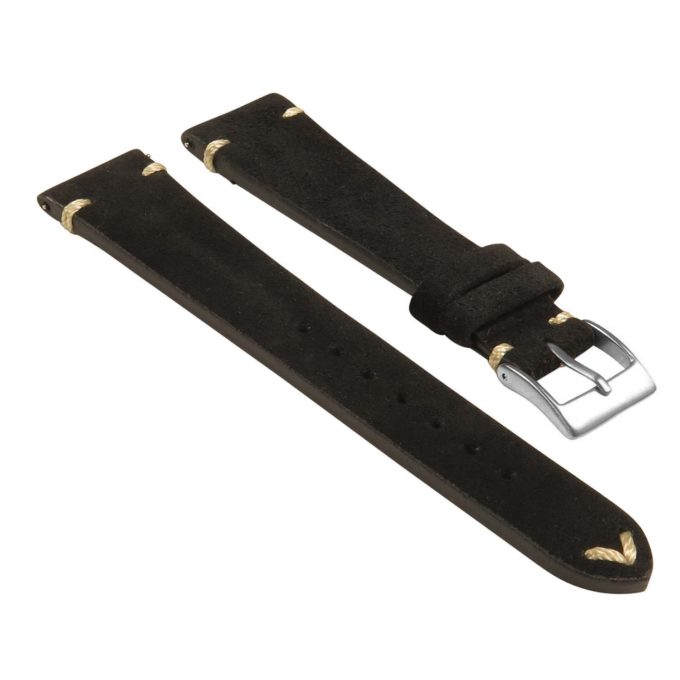 st28.1 Angled Suede Watch Strap in Black 1
