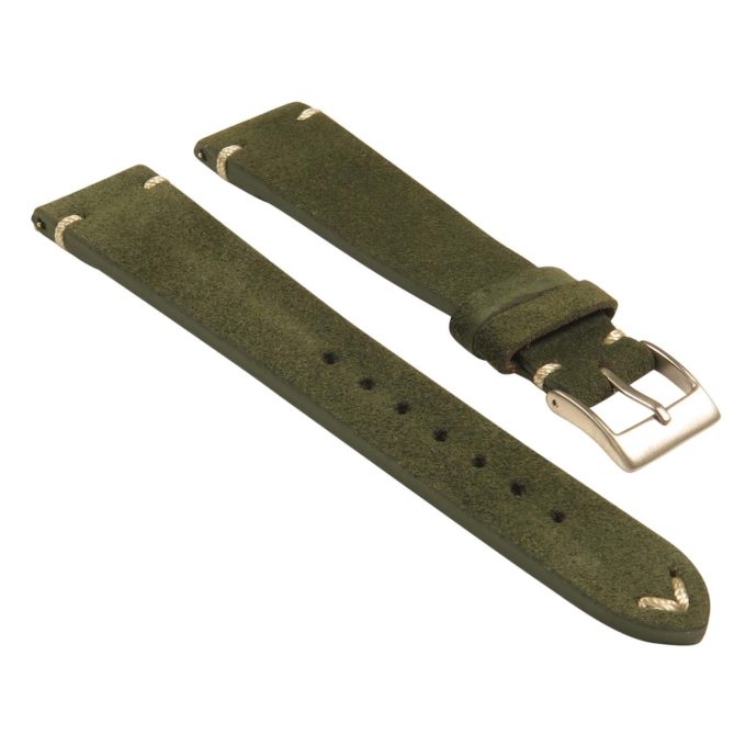 st28.11 Angled Suede Watch Strap in Green