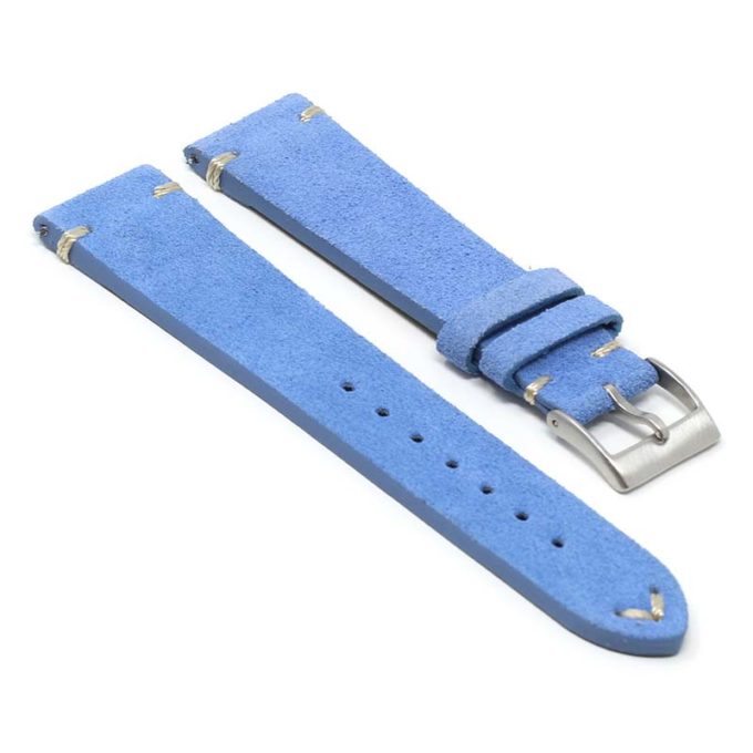 st28.5a Angle Light Blue Ivory StrapsCo Suede Leather Watch Band Strap 1