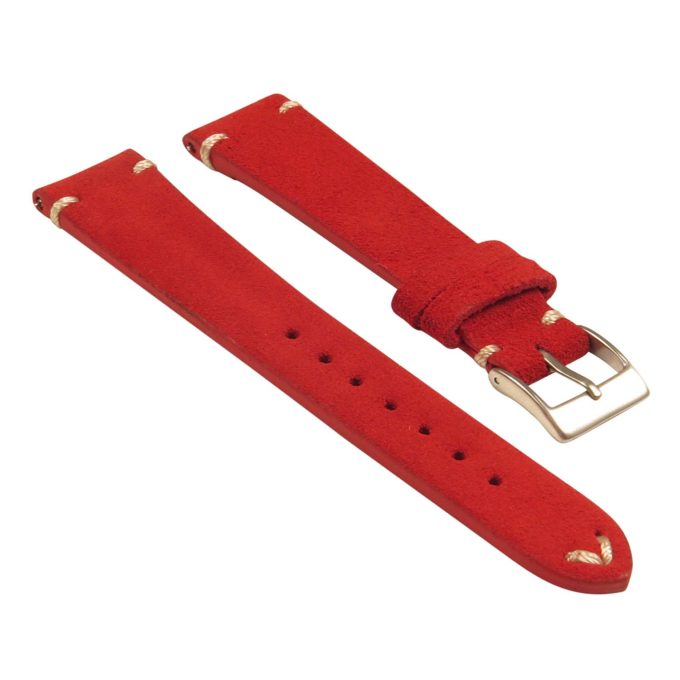 st28.6 Angled Suede Watch Strap in Red