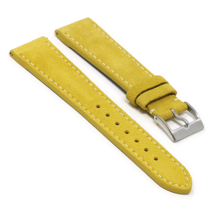 st34.10 Angle Yellow StrapsCo Classic Suede Leather Watch Band Strap Mens Quick Release 16mm 18mm 19mm 20mm 21mm 22mm 24mm 1