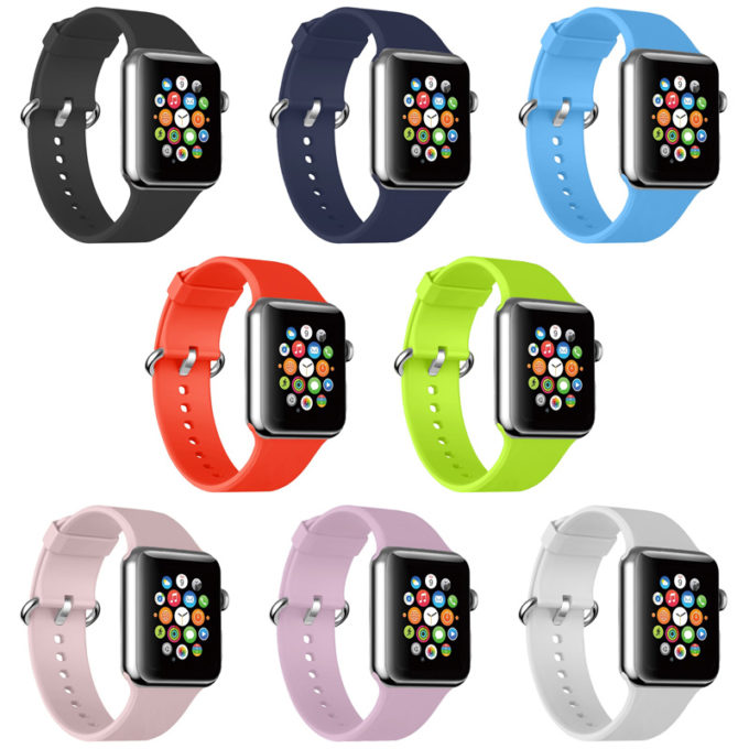 A.r1 All Color StrapsCo Premium Rubber Strap For Apple Watch Series 123456