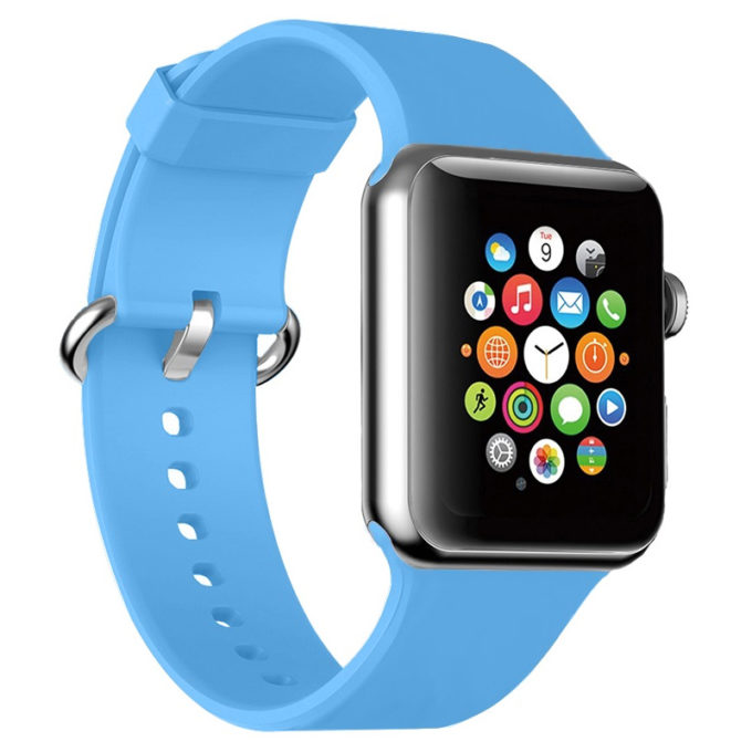 A.r1.5 Main Blue StrapsCo Premium Rubber Strap For Apple Watch Series 123456