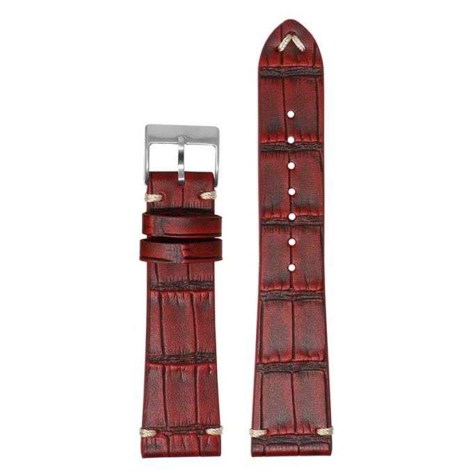 ds20.6 Main Red DASSARI Vintage Alligator Leather Watch Band Strap 18mm 19mm 20mm 21mm 22mm 24mm 1