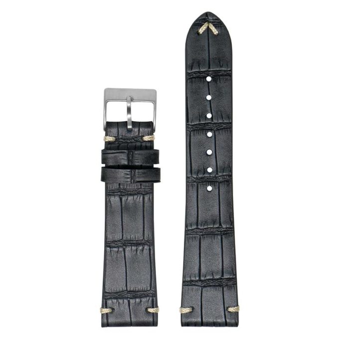ds20.7 Main Grey DASSARI Vintage Alligator Leather Watch Band Strap 18mm 19mm 20mm 21mm 22mm 24mm 1