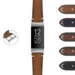 fbx.ds10 DASSARI Regal II Vintage Leather Quick Release Strap With Hand Sewn Stitching for Fitbit Charge 3 Charge 4