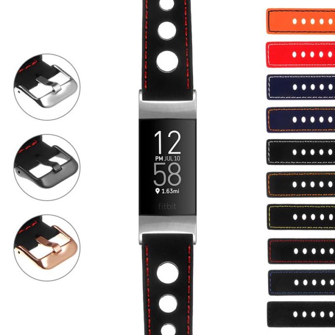 fbx.pu11 StrapsCo Rubber Rally Strap for Fitbit Charge 3 Charge 4