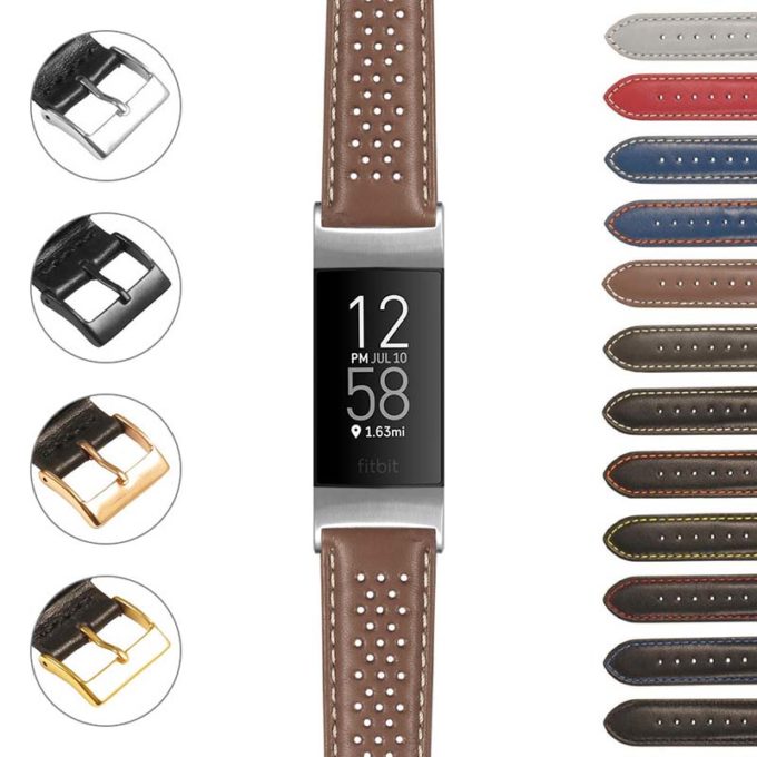 fbx.st22 StrapsCo Perforated Rally Strap for Fitbit Charge 3 Charge 4