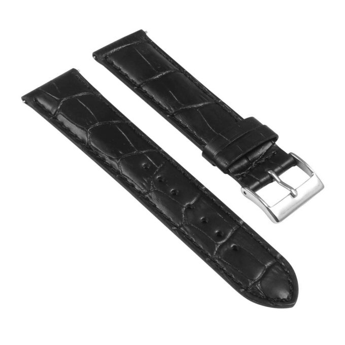 st21.1.1 Angle Black Crocodile Embossed Leather Watch Band