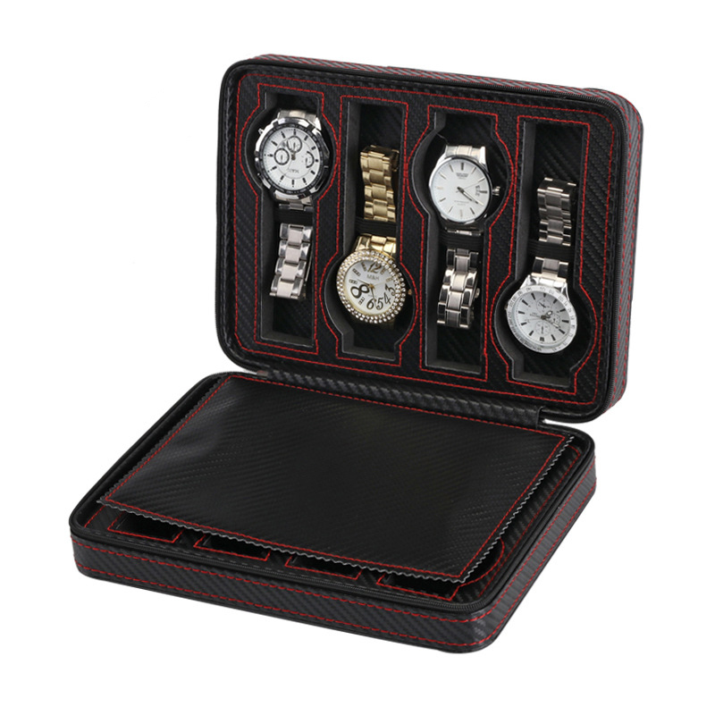 STRAPSCO - Carbon Fibre Watch Case for 8 Watches