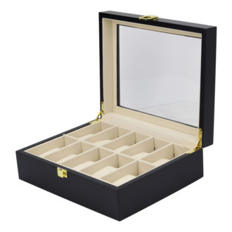 Matte Black Watch Box For 10 Watches