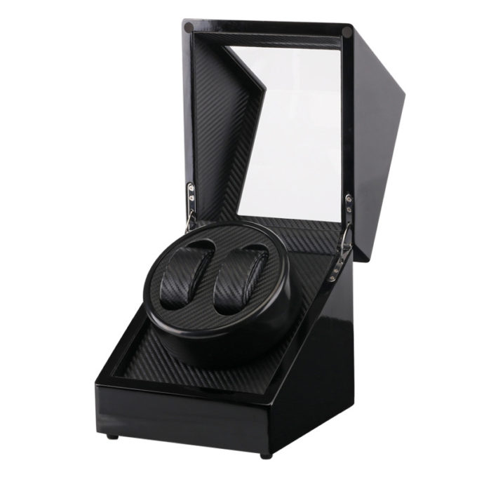 Piano Black Watch Winder For 2 Watches