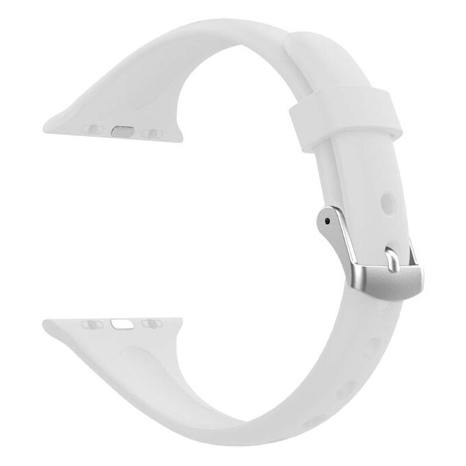 a.r18.22 Back White StrapsCo Smooth Slim Thin Silicone Rubber Watch Band Strap for Apple Watch 38mm 40mm 42mm 44mm 27