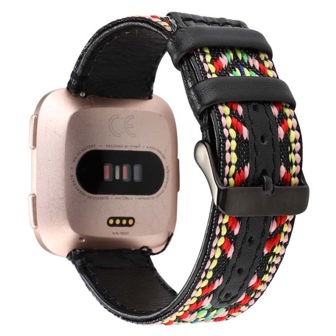 fb.l34.A Back A StrapsCo Embroidered Leather Watch Band Strap for Fitbit Versa Versa 2