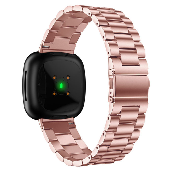 fb.m125.pg Back Pink Gold StrapsCo Stainless Steel Watch Band Strap for Fitbit Versa 3 Fitbit Sense