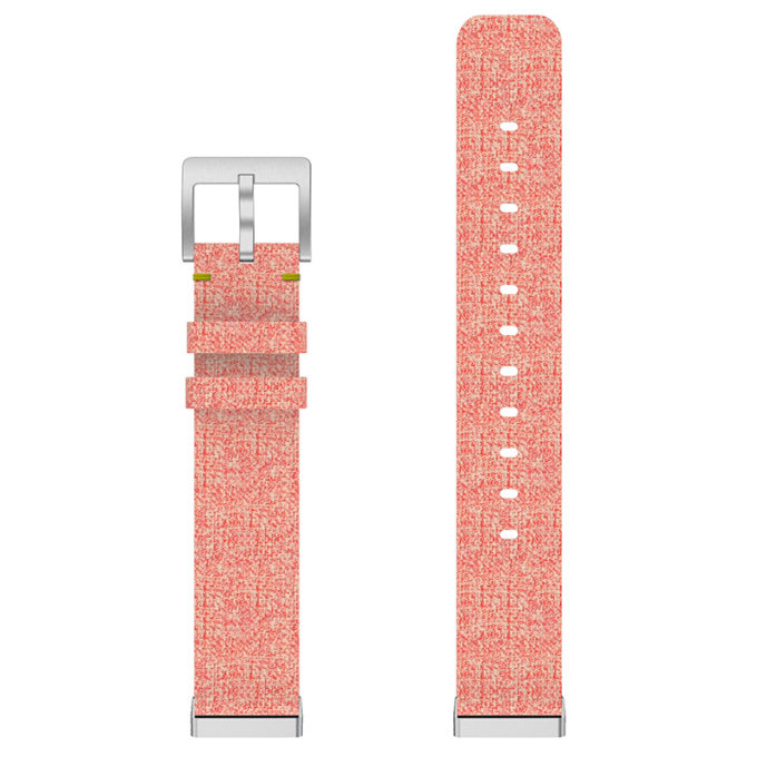 fb.ny14.13a Up Coral Pink StrapsCo Woven Canvas Watch Band Strap for Fitbit Versa Fitbit Sense