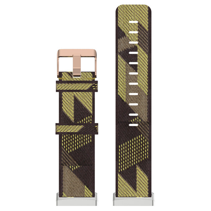 fb.ny15.10 Up Yellow StrapsCo Woven Canvas Watch Band Strap with Rose Gold Buckle for Fitbit Versa 3 Fitbit Sense