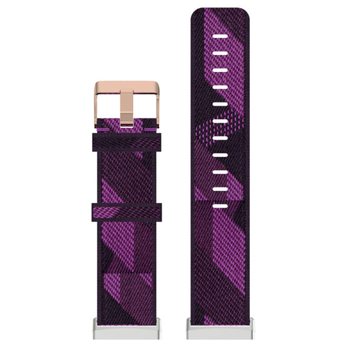fb.ny15.18a Up Purple StrapsCo Woven Canvas Watch Band Strap with Rose Gold Buckle for Fitbit Versa 3 Fitbit Sense