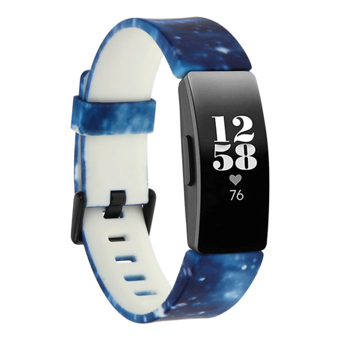 fb.r56.k Main Nebula StrapsCo Patterned Silicone Rubber Watch Band Strap for Fitbit Inspire Insipre HR