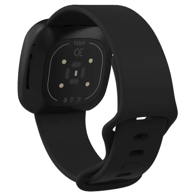 fb.r59.1 Back Black StrapsCo Silicone Rubber Infinity Watch Band Strap for Fitbit Versa 3 Fitbit Sense