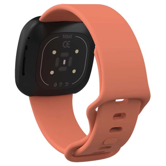 fb.r59.13 Back Pink Clay StrapsCo Silicone Rubber Infinity Watch Band Strap for Fitbit Versa 3 Fitbit Sense