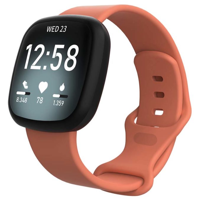 fb.r59.13 Main Pink Clay StrapsCo Silicone Rubber Infinity Watch Band Strap for Fitbit Versa 3 Fitbit Sense
