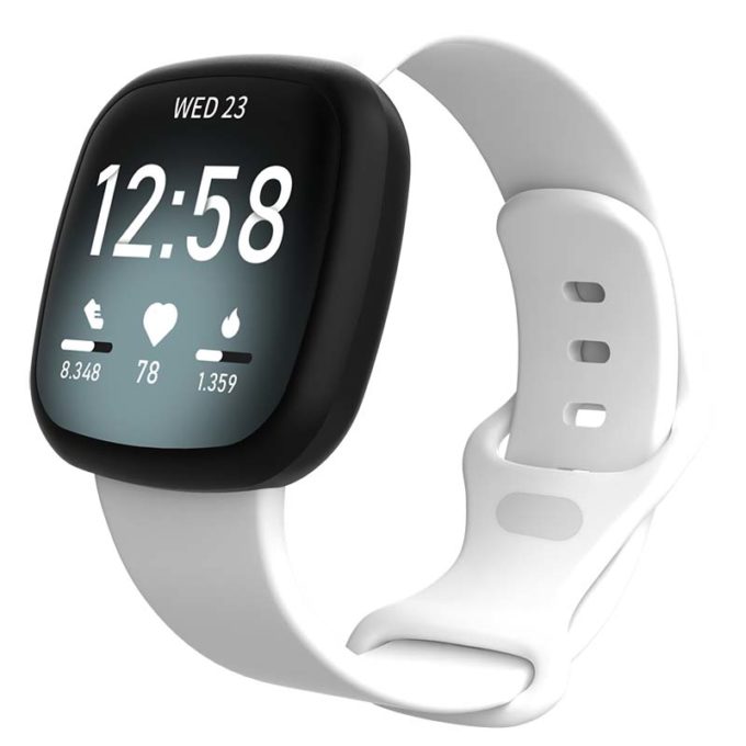 fb.r59.22 Main White StrapsCo Silicone Rubber Infinity Watch Band Strap for Fitbit Versa 3 Fitbit Sense