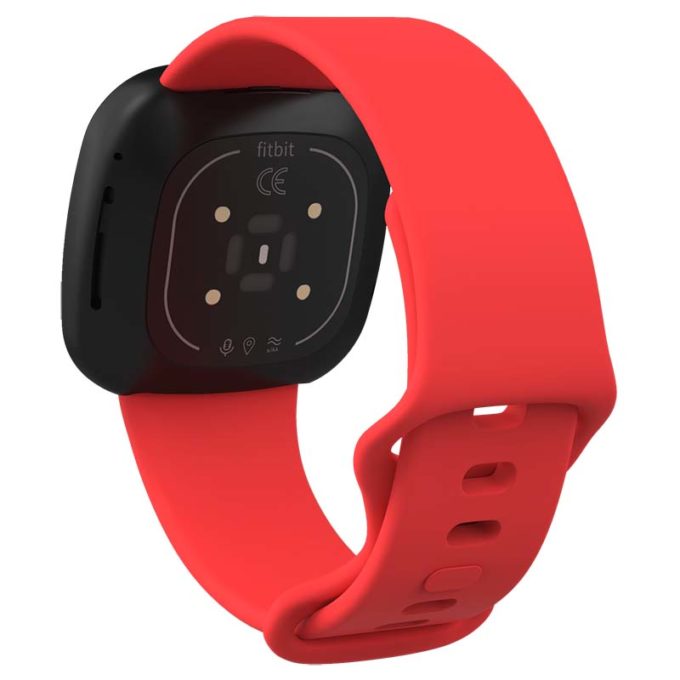 fb.r59.6 Back Red StrapsCo Silicone Rubber Infinity Watch Band Strap for Fitbit Versa 3 Fitbit Sense