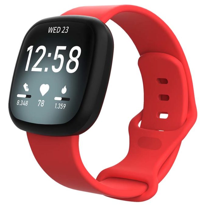 fb.r59.6 Main Red StrapsCo Silicone Rubber Infinity Watch Band Strap for Fitbit Versa 3 Fitbit Sense