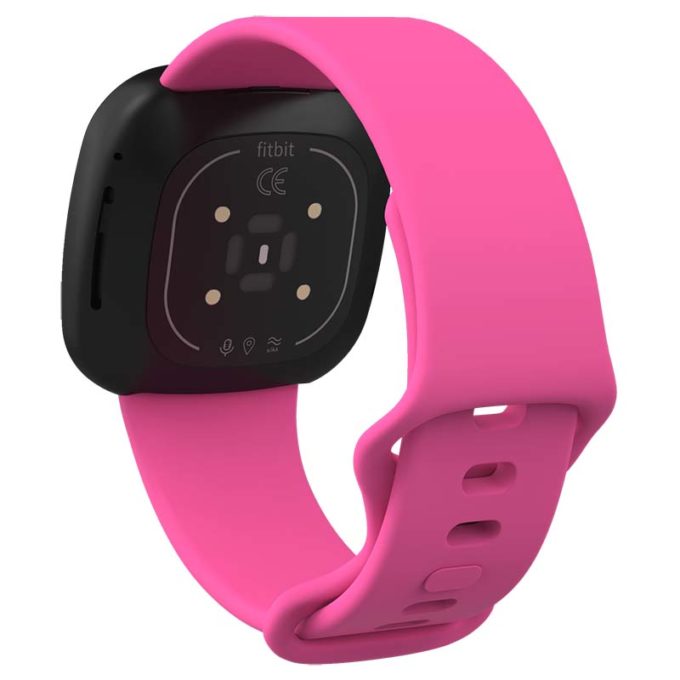 fb.r59.6a Back Rose StrapsCo Silicone Rubber Infinity Watch Band Strap for Fitbit Versa 3 Fitbit Sense