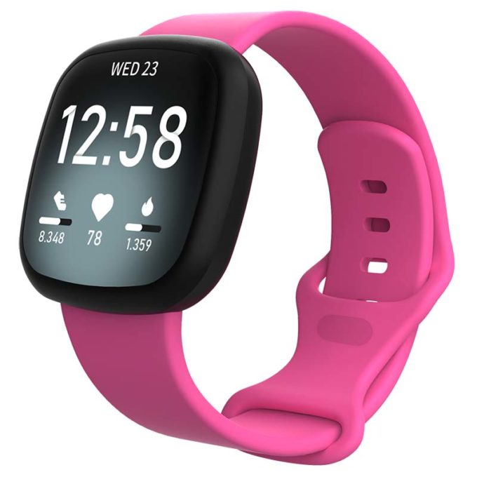 fb.r59.6a Main Rose StrapsCo Silicone Rubber Infinity Watch Band Strap for Fitbit Versa 3 Fitbit Sense