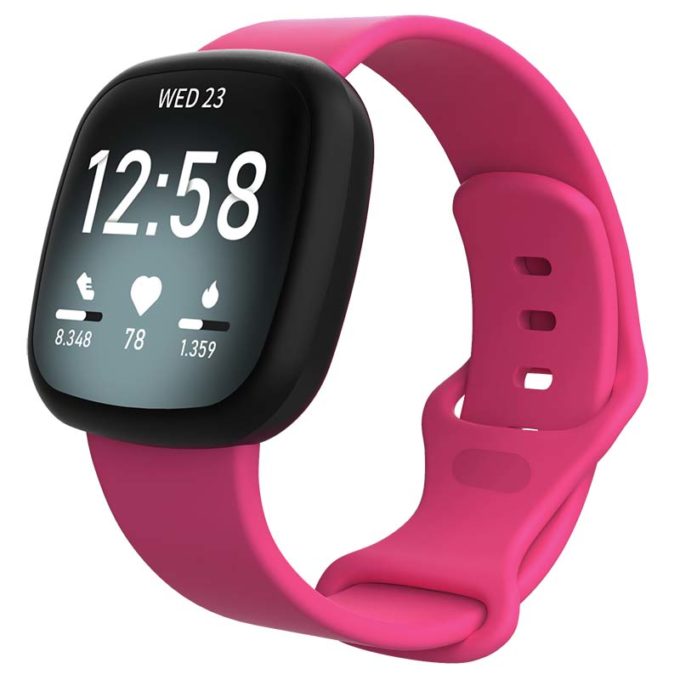 Fb.r59.6a Main Rose StrapsCo Silicone Rubber Infinity Watch Band Strap For Fitbit Versa 3 & Fitbit Sense