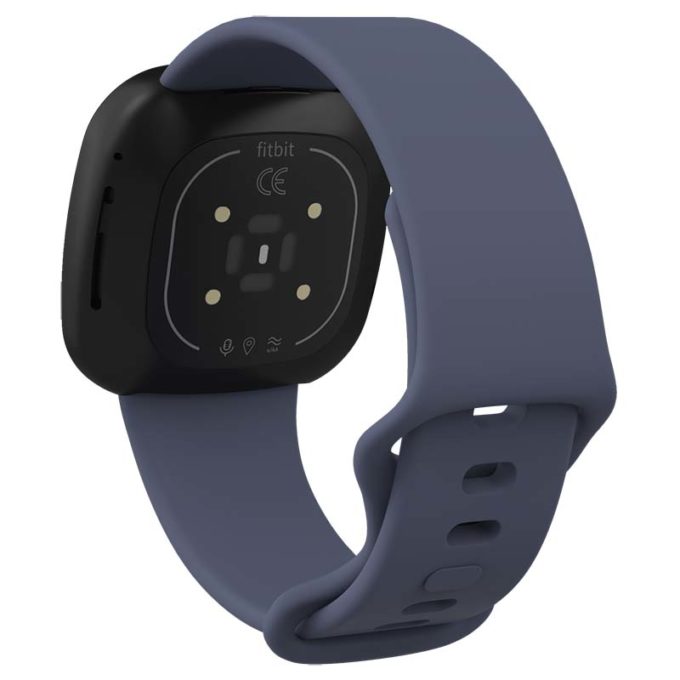 fb.r59.7a Back Blue Grey StrapsCo Silicone Rubber Infinity Watch Band Strap for Fitbit Versa 3 Fitbit Sense