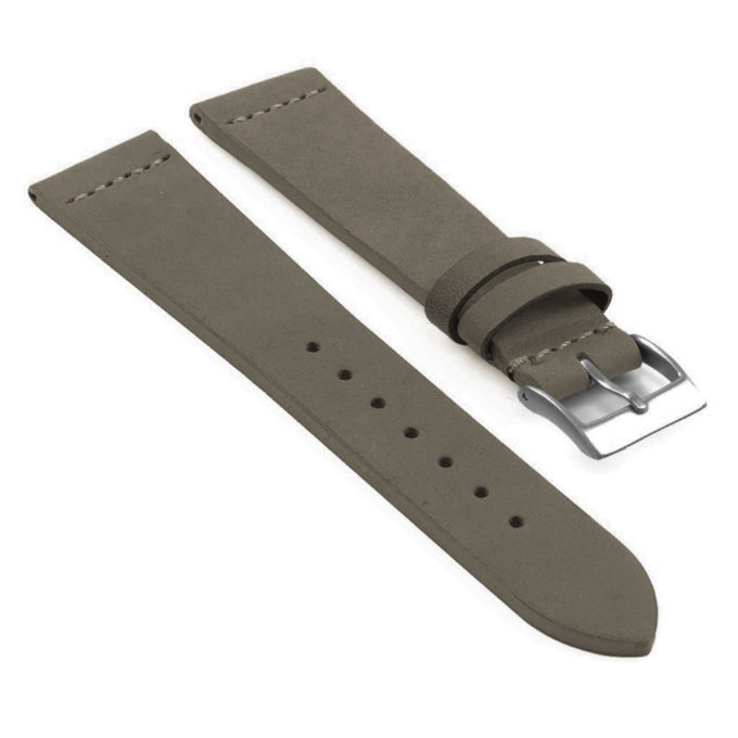 Su1.7a Main Light Grey DASSARI Belize Nubuck Suede Leather Watch Band Strap 18mm 20mm 22mm 24mm