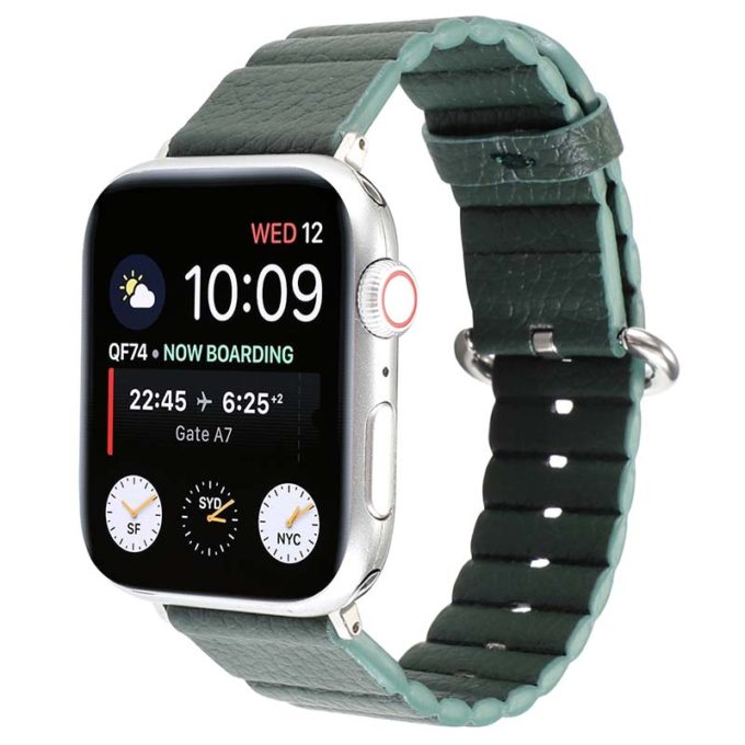 a.l13.11 Main Turquoise StrapsCo Genuine Leather Link Band Strap for Apple Watch 38mm 40mm 42mm 44mm