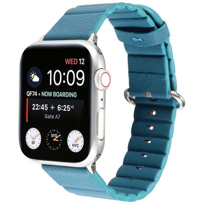 a.l13.5 Main Blue StrapsCo Genuine Leather Link Band Strap for Apple Watch 38mm 40mm 42mm 44mm