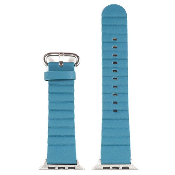 a.l13.5 Up Blue StrapsCo Genuine Leather Link Band Strap for Apple Watch 38mm 40mm 42mm 44mm