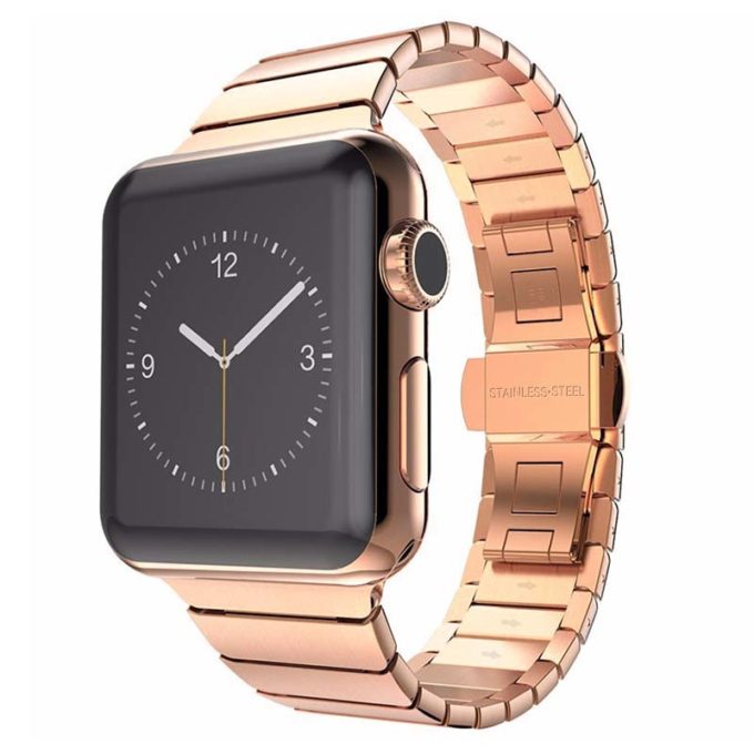 a.m20.rg Main Rose Gold StrapsCo Stainless Steel Metal Link Bracelet Band Strap for Apple Watch 38mm 40mm 42mm 44mm
