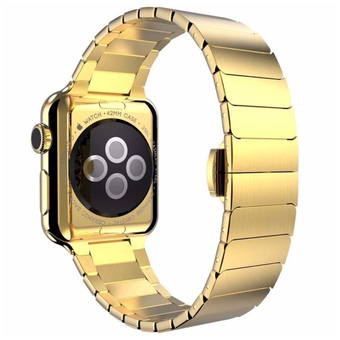 a.m20.yg Back Yellow Gold StrapsCo Stainless Steel Metal Link Bracelet Band Strap for Apple Watch 38mm 40mm 42mm 44mm