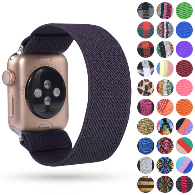 a.ny5 Gallery StrapsCo Nylon Elastic Band Strap for Apple Watch 38mm 40mm 42mm 44mm