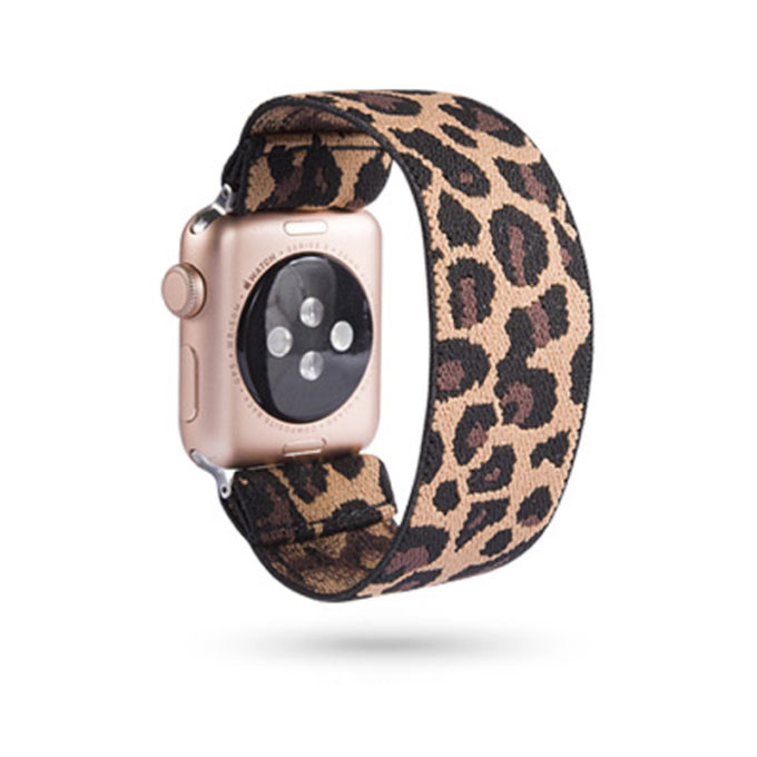 a.ny5 .101 Main Leopard StrapsCo Nylon Elastic Band Strap for Apple Watch 38mm 40mm 42mm 44mm