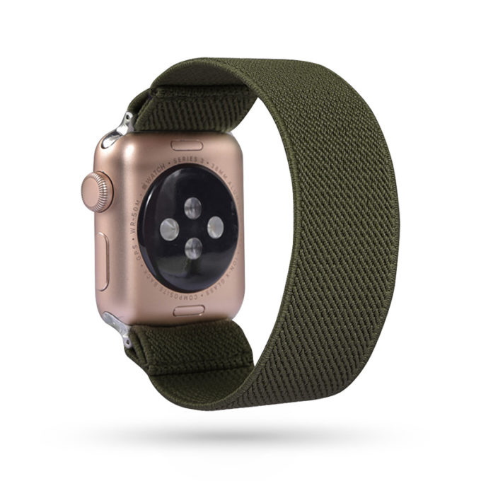 a.ny5 .120 Main Army Green StrapsCo Nylon Elastic Band Strap for Apple Watch 38mm 40mm 42mm 44mm