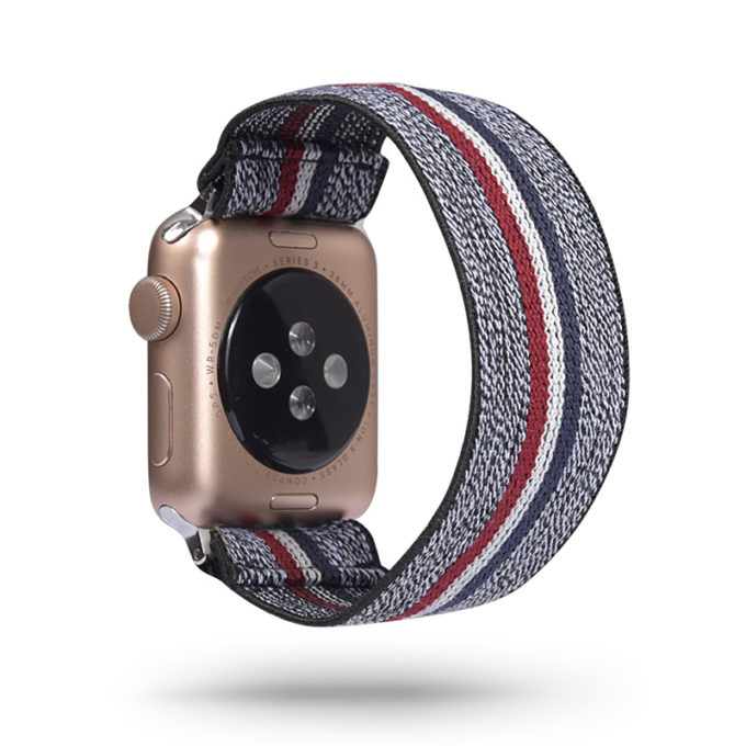 a.ny5 .127 Main Red White Blue Green StrapsCo Nylon Elastic Band Strap for Apple Watch 38mm 40mm 42mm 44mm