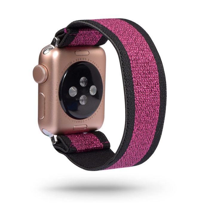 a.ny5 .129 Main Pink Sparkles StrapsCo Nylon Elastic Band Strap for Apple Watch 38mm 40mm 42mm 44mm