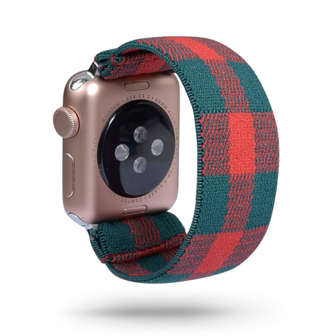 a.ny5 .130 Red Green Plaid StrapsCo Nylon Elastic Band Strap for Apple Watch 38mm 40mm 42mm 44mm