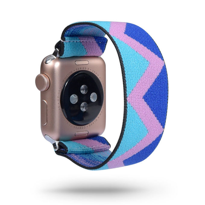 a.ny5 .141 Main Pink Zigzag StrapsCo Nylon Elastic Band Strap for Apple Watch 38mm 40mm 42mm 44mm